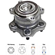 Rear, Driver and Passenger Side Wheel Hub, 5 Lugs, With Bearing,, 3.5L, 6Cyl