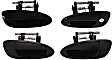 2002-2006 Nissan Altima - Front and Rear, Driver and Passenger Side Exterior Door Handles, Smooth Black, Front Driver Side - With Key Hole; Front Passenger Side and Rear Driver and Passenger Side - Without Key Hole