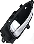 Front and Rear, Driver and Passenger Side Interior Door Handles, Chrome Lever with Black Bezel, With door lock button