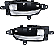 Front or Rear, Driver and Passenger Side Interior Door Handles, Chrome Lever with Black Bezel, With door lock button