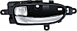 Front or Rear, Driver and Passenger Side Interior Door Handles, Chrome Lever with Black Bezel, With door lock button