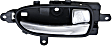 Front or Rear, Driver and Passenger Side Interior Door Handles, Chrome Lever with Black Bezel, With door lock button