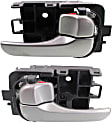 Front and Rear, Driver and Passenger Side Interior Door Handles, Silver, With door lock button