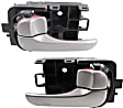 Front or Rear, Driver and Passenger Side Interior Door Handles, Silver, With door lock button