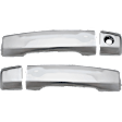 2004-2018 Nissan Titan - Front, Driver and Passenger Side Exterior Door Handles, Chrome, Driver Side - With Key Hole; Passenger Side - Without Key Hole