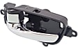 Front and Rear, Driver and Passenger Side Interior Door Handles, Chrome Lever with Black Bezel, With door lock button