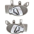 Front or Rear, Driver and Passenger Side Gray bezel with chrome lever Interior Door Handle
