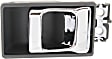 Front, Driver and Passenger Side Interior Door Handles, Gray bezel with chrome lever, Without Door Lock Hole