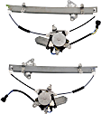 Front, Driver and Passenger Side Power Window Regulators, With Motors, 6-Pin Plug