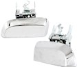 Rear, Driver and Passenger Side Chrome Exterior Door Handle, Without Key Hole