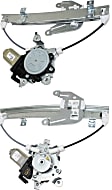 Rear, Driver and Passenger Side Power Window Regulator, With Motor