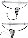 Rear, Driver and Passenger Side Power Window Regulator, With Motor