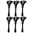 Ignition Coils, Set of 6, Rectangular Connector Shape