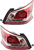 Driver and Passenger Side Tail Lights, with Bulbs, Halogen, For Models With Standard Type Tail Light
