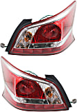Driver and Passenger Side Tail Lights, with Bulbs, Halogen, For Models With Standard Type Tail Light, CAPA Certified