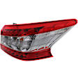Passenger Side, Inner and Outer Halogen Tail Light, Inner - Without bulb(s); Outer - With bulb(s), OE Replacement, CAPA Certified