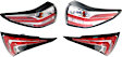 Driver and Passenger Side, Inner and Outer Tail Lights, with Bulbs, Halogen/LED Combo