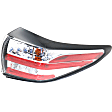 Passenger Side, Inner and Outer Halogen/LED Combo Tail Light, With bulb(s), OE Replacement