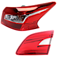 Passenger Side, Inner and Outer Halogen Tail Light, Inner - Without bulb(s); Outer - With bulb(s), OE Replacement