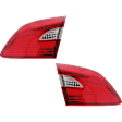 Driver and Passenger Side, Inner Tail Lights, with Bulb, Halogen, Mounts On Trunk Lid, CAPA Certified