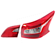 Passenger Side, Inner and Outer Halogen Tail Light, Inner - Without bulb(s); Outer - With bulb(s), OE Replacement, CAPA Certified