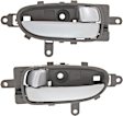 Front or Rear, Driver and Passenger Side Interior Door Handles, Beige bezel with silver lever, With door lock button