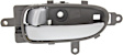 Front or Rear, Driver and Passenger Side Interior Door Handles, Beige bezel with silver lever, With door lock button