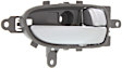 Front or Rear, Driver and Passenger Side Interior Door Handles, Beige bezel with silver lever, With door lock button