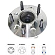 Rear, Driver and Passenger Side Wheel Hub, 5 Lugs, With Bearing, With Sensor