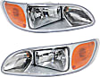 Driver and Passenger Side Halogen Headlight, With bulb(s), OE Replacement