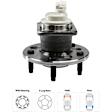 Front and Rear, Driver and Passenger Side Wheel Hub, 5 Lugs, With Bearing, With Sensor, FWD, 3.1L, 6Cyl