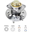 Rear, Driver and Passenger Side Wheel Hub, 5 Lugs, With Bearing