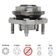 Front or Rear, Driver and Passenger Side Wheel Hub, 5 Lugs, With Bearing, 2.4L, 4Cyl