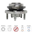 Front and Rear, Driver and Passenger Side Wheel Hub, 5 Lugs, With Bearing, 2.4L, 4Cyl