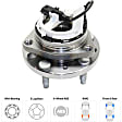 Front and Rear, Driver and Passenger Side Wheel Hub, 5 Lugs, With Bearing, With Sensor