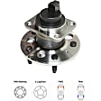 Rear, Driver and Passenger Side Wheel Hub, 5 Lugs, With Bearing, With Sensor