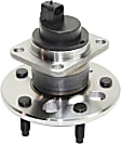Rear, Driver and Passenger Side Wheel Hub, 5 Lugs, With Bearing, With Sensor