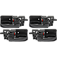 Front and Rear, Driver and Passenger Side Interior Door Handles, Black, with Door Lock Button, without Bezel, Sedan