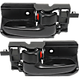Front or Rear, Driver and Passenger Side Interior Door Handles, Black, with Door Lock Button, Sedan