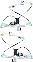 Front, Driver and Passenger Side Power Window Regulator, With Motor