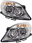 2007 Saturn Aura - Driver and Passenger Side Halogen Headlight, With bulb(s), Production Date Up To April 11 2007, OE Replacement