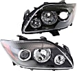 Driver and Passenger Side Headlights, without Bulbs, Halogen, For Models without Base Package, with seal and socket covers