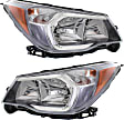 Driver and Passenger Side Headlights, with Bulbs, Halogen, 2.0L Turbo Models, with wiring harness