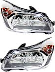 Driver and Passenger Side Headlights, with Bulbs, Halogen, 2.0L Turbo Models, with wiring harness, CAPA Certified