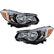 Driver and Passenger Side Headlights, with Bulbs, Halogen, with wiring harness, CAPA Certified