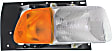 Driver and Passenger Side Headlights, with Bulbs, Halogen, with amber turn signal light