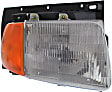 Driver and Passenger Side Headlights, with Bulbs, Halogen, with amber turn signal light