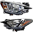Driver and Passenger Side Headlights, with Bulbs, Halogen, Hatchback/Sedan