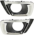 Front, Driver and Passenger Side Fog Light Trims, Black and Chrome