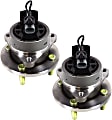 2-Wheel Set Front, Driver and Passenger Side Wheel Hubs, With Bearing, With Sensor, 4 Lugs, 4-Wheel ABS